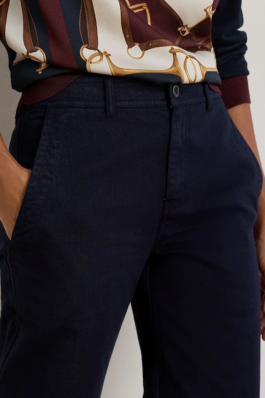 Lauren Ralph Lauren spodnie bawełniane granatowy 200965654
