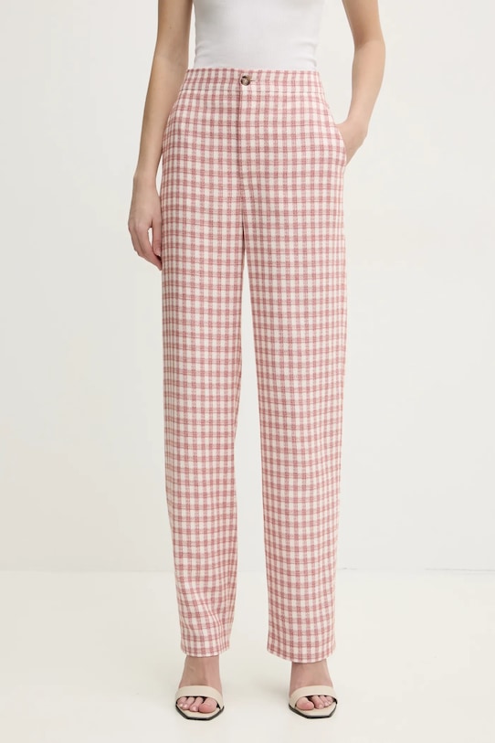 Штани з домішкою льону Moschino Jeans прямий бежевий 0307.3226