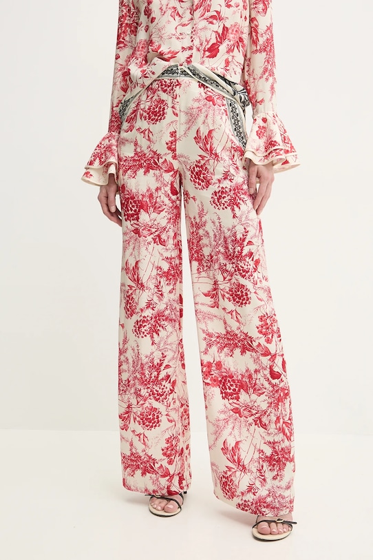 Simona Corsellini spodnie tkanina czerwony P25CPPA002