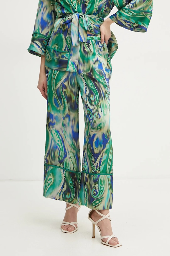 Simona Corsellini spodnie tkanina zielony P25CPPA025