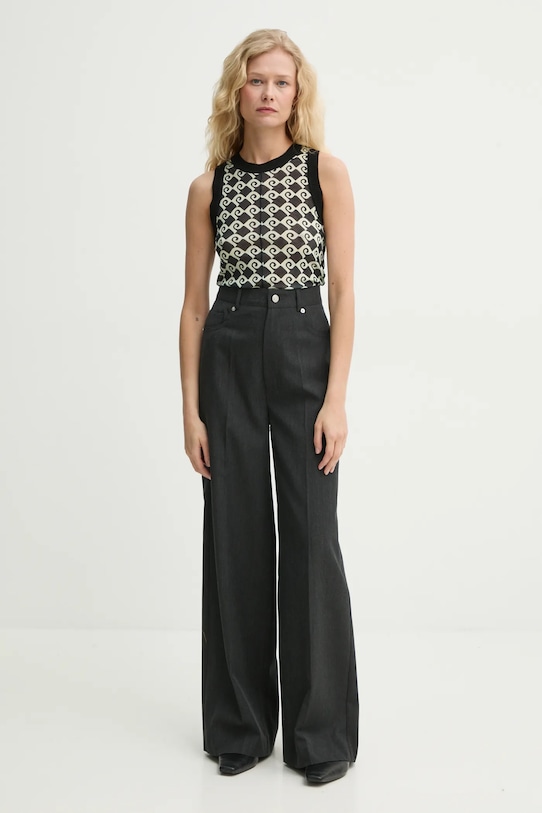 Nanushka pantaloni de lana KORINA NW25RSPA15394 gri SS25
