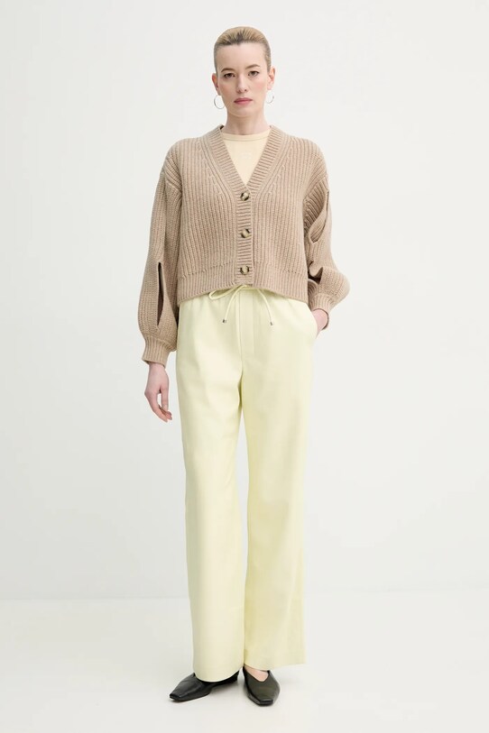 Nanushka pantaloni CALIE NW25RSPA06513 galben SS25