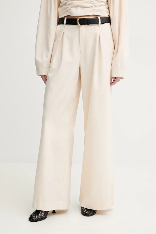 Gestuz pantaloni din lana panza bej 10909915