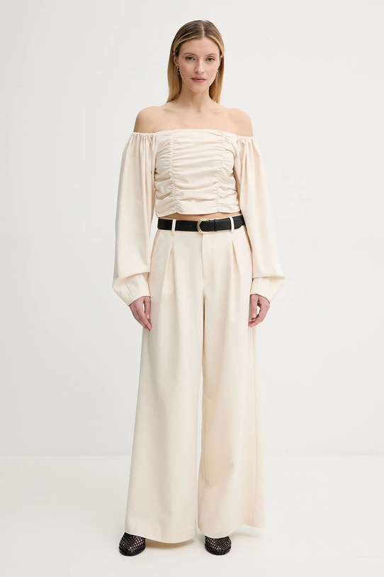 Gestuz pantaloni din lana 10909915 bej SS25