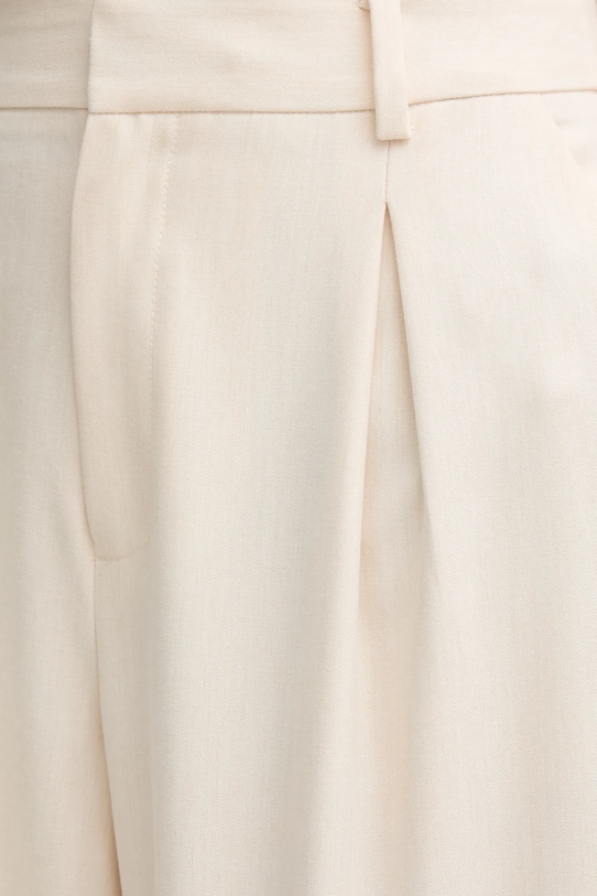 Gestuz pantaloni din lana bej 10909915