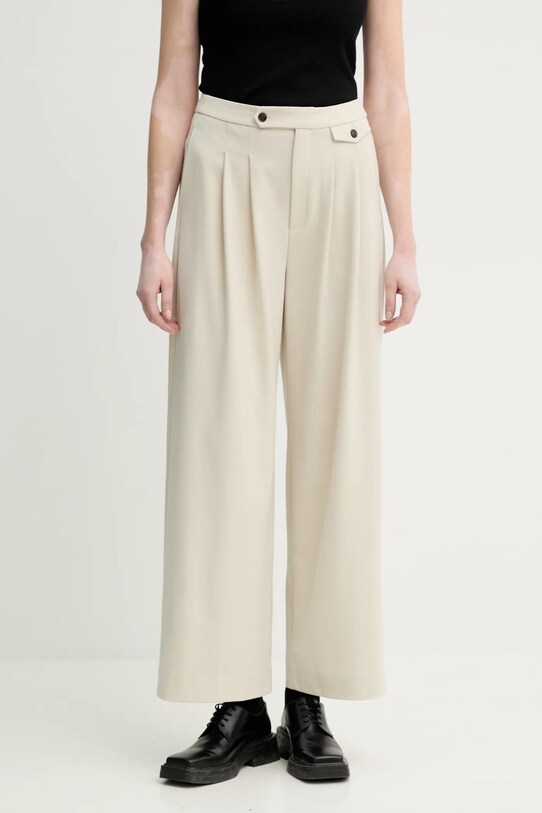 Gestuz pantaloni in misto lana alta beige 10910011