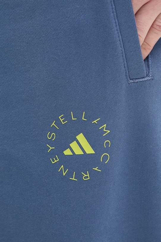 adidas by Stella McCartney pantaloni de trening din bumbac albastru JJ2572