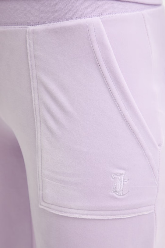 Juicy Couture spodnie dresowe damskie LAYLA POCKET LR fioletowy JCSEBJ001