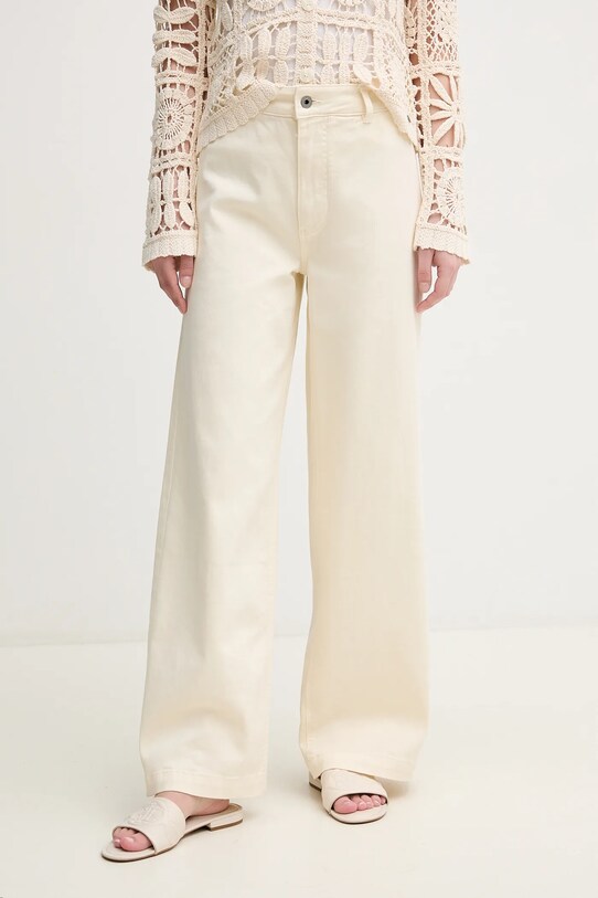 Pepe Jeans jeansi HIGH RISE WIDE CROP TANIA bej PL211801