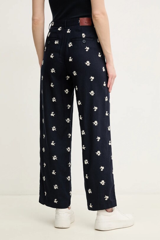 Oblečení Kalhoty s příměsí lnu Pepe Jeans GENOVEVA PL211802 námořnická modř