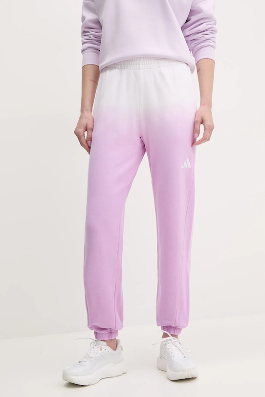 Βαμβακερό παντελόνι adidas ALL SZN Dip Dye βαμβάκι μωβ JJ4586