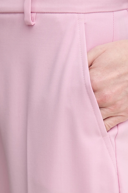 Weekend Max Mara pantaloni de lana roz 2515131041600
