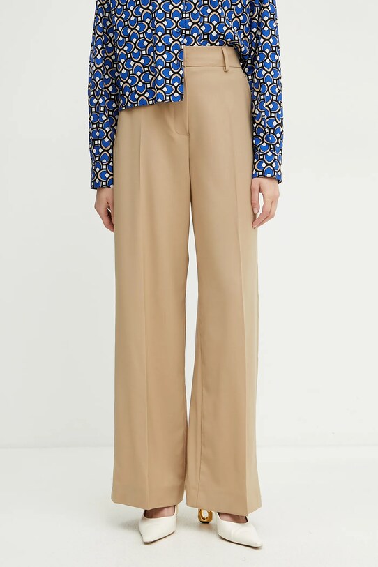 Weekend Max Mara spodnie wełniane tkanina zielony 2515131041600
