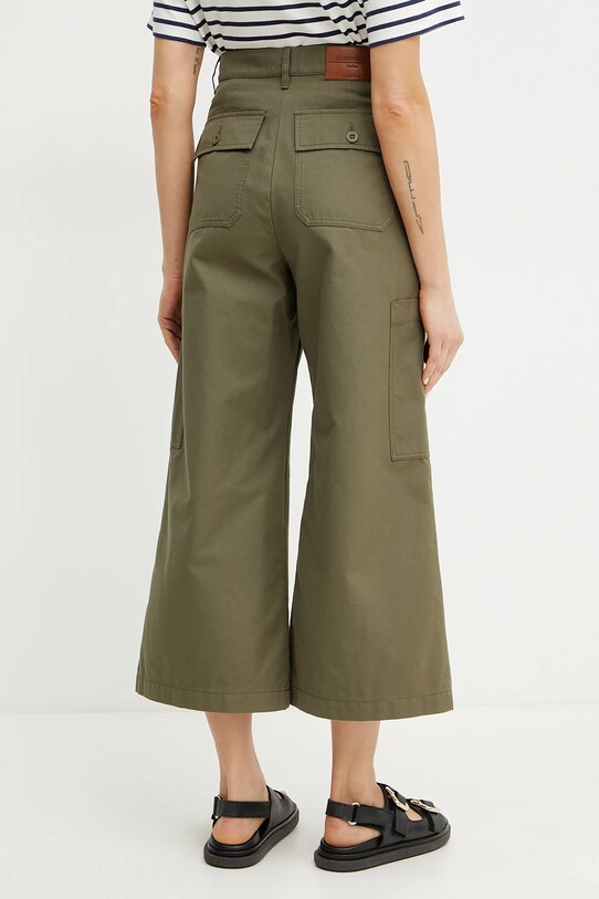 Odzież Weekend Max Mara spodnie bawełniane 2515131081600 zielony