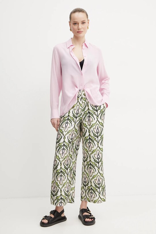 Weekend Max Mara pantaloni de matase 2515131091600 bej SS25