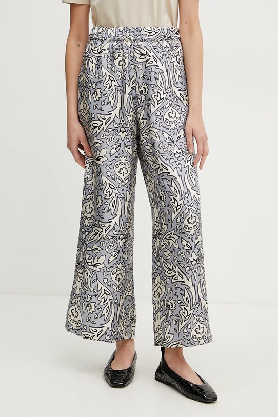 Weekend Max Mara spodnie jedwabne tkanina niebieski 2515131091600