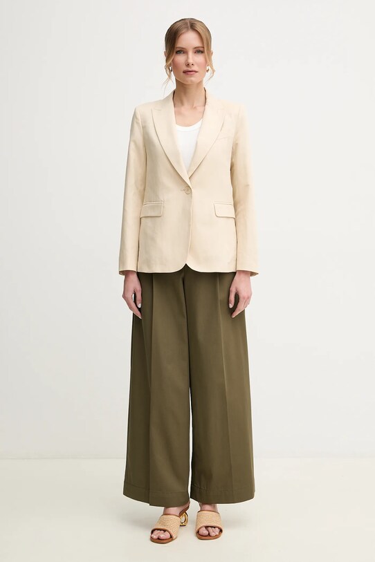 Βαμβακερό παντελόνι Weekend Max Mara 2515131121600 πράσινο SS25