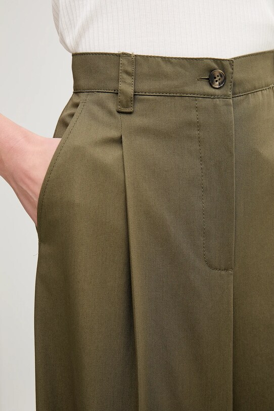 Βαμβακερό παντελόνι Weekend Max Mara πράσινο 2515131121600