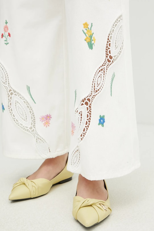 Бавовняні штани Weekend Max Mara 2515131022600 бежевий