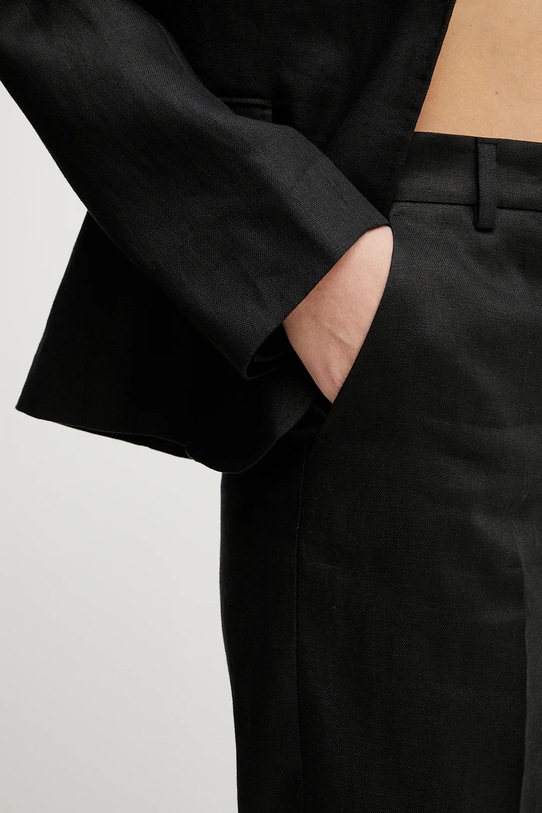 Lněné kalhoty Weekend Max Mara černá 2515131052600