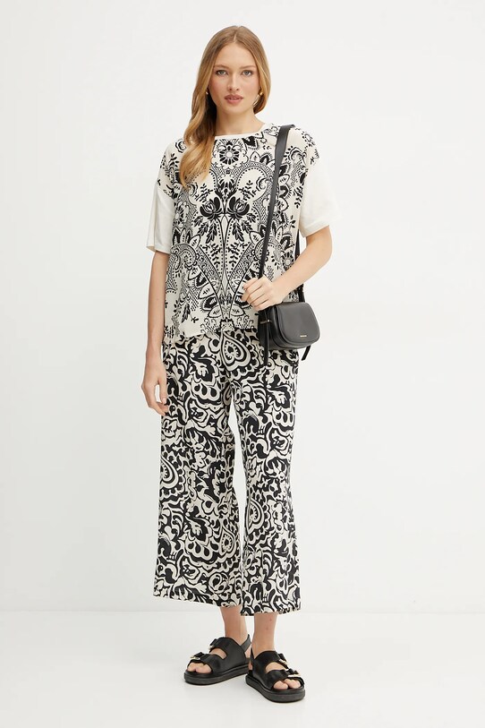 Weekend Max Mara spodnie jedwabne 2515131082600 czarny SS25