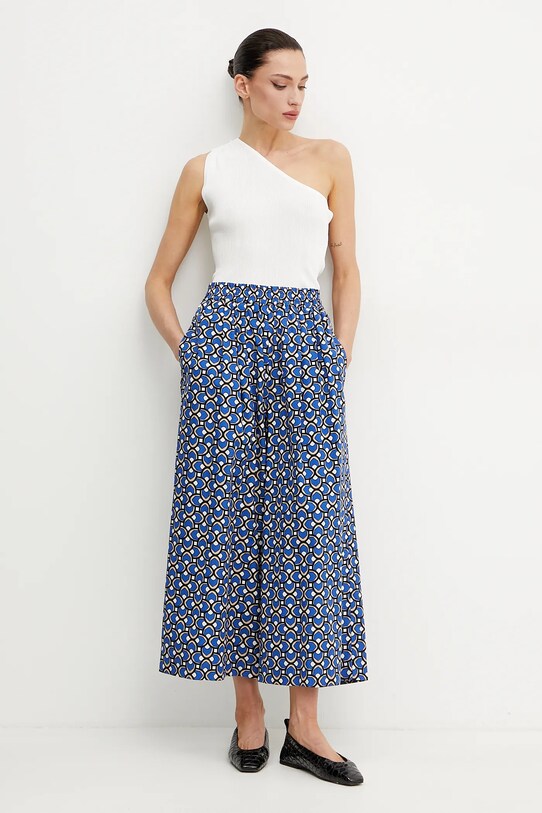 Weekend Max Mara spodnie bawełniane 2515131102600 niebieski SS25