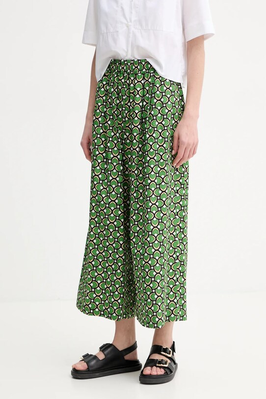 Weekend Max Mara pantaloni de bumbac bumbac verde 2515131102600