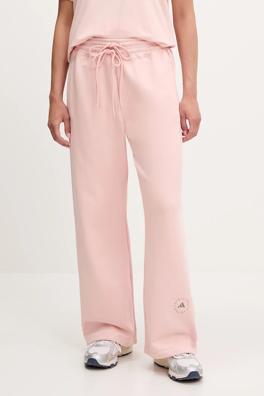 Βαμβακερό παντελόνι adidas by Stella McCartney βαμβάκι ροζ JJ0103