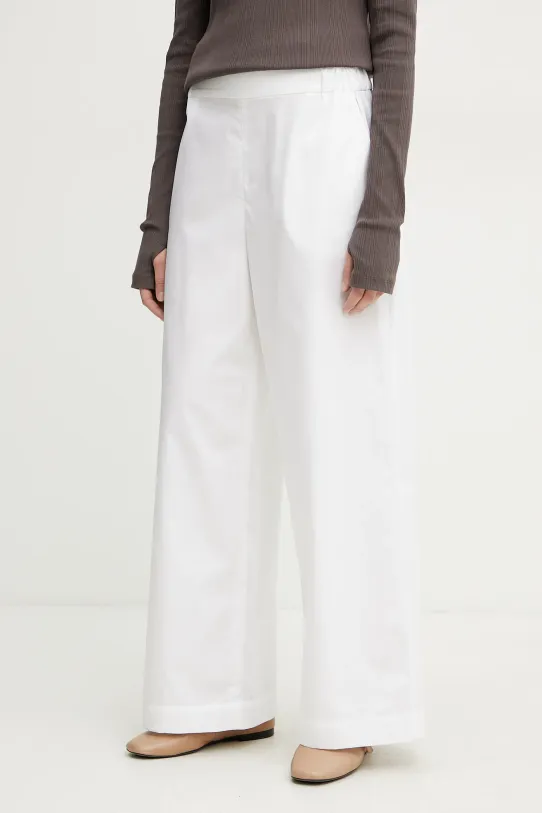 Max Mara Leisure pantaloni in cotone alta bianco 2516131017600