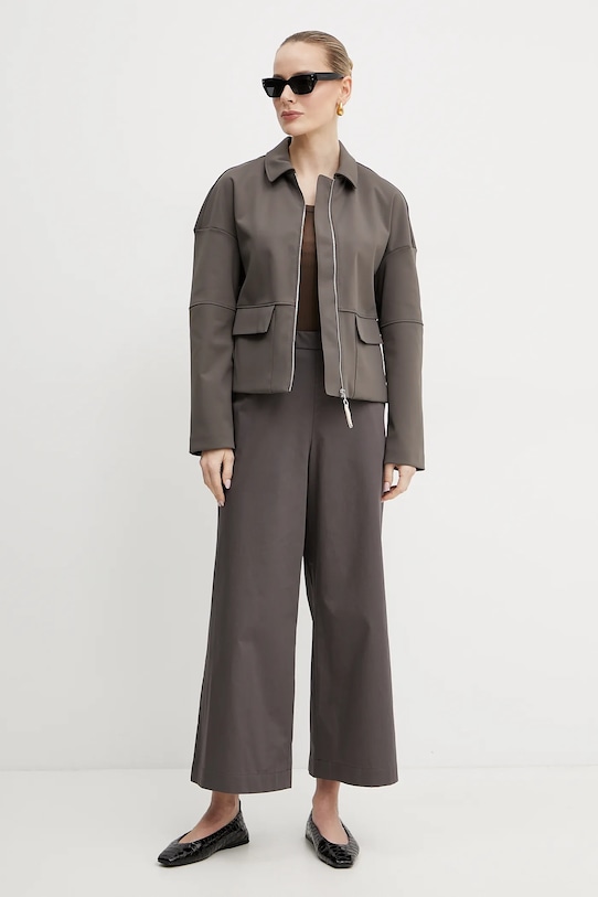 Max Mara Leisure pantaloni in cotone 2516131017600 marrone SS25