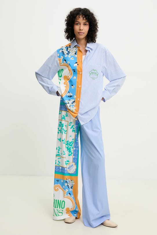 Pamučne hlače Moschino Jeans 0332.3725 plava SS25