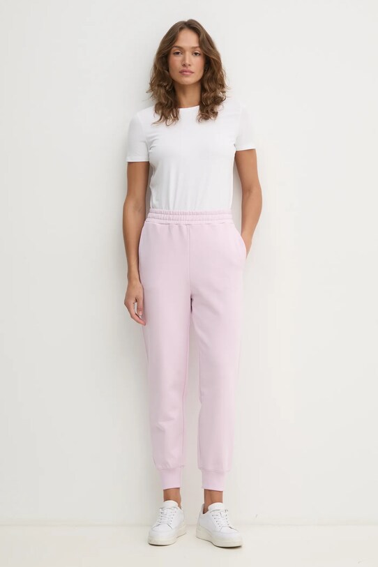 Βαμβακερό παντελόνι United Colors of Benetton 3UNIDF01A ροζ AW25