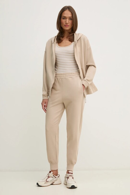 United Colors of Benetton pantaloni de trening din bumbac 3UNIDF01A bej SS25