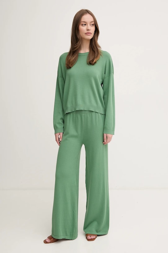 United Colors of Benetton spodnie bawełniane 1294DF00V zielony SS25