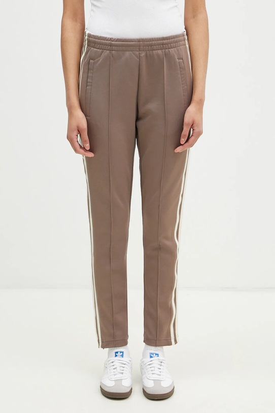 Tepláky adidas Originals Sst Track Pant pletenina hnědá JD0827