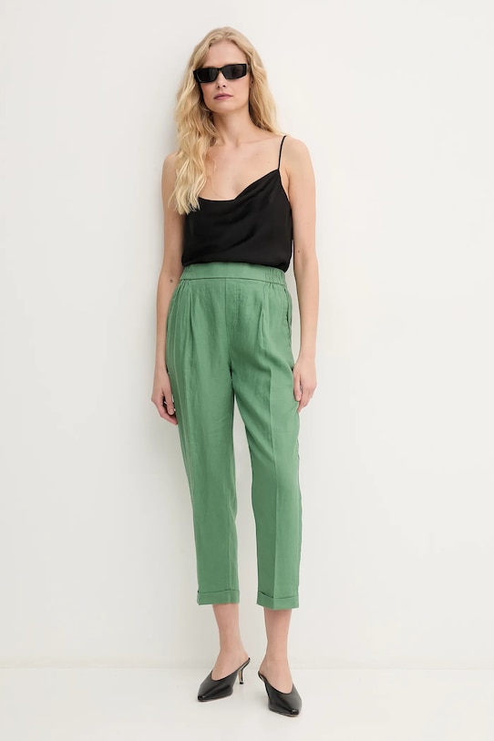 Lanene hlače United Colors of Benetton 4AGH558X5 zelena SS25