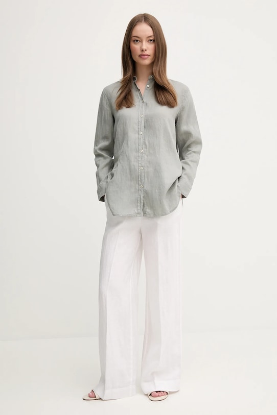 Льняные брюки United Colors of Benetton 4AGHDF08K белый SS25