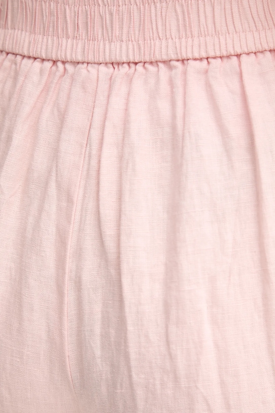 Lněné kalhoty United Colors of Benetton růžová 4AGHDF08K