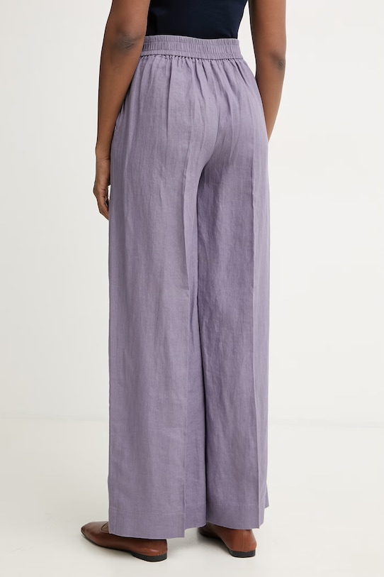 Odzież United Colors of Benetton spodnie damskie lniane 4AGHDF08K różowy