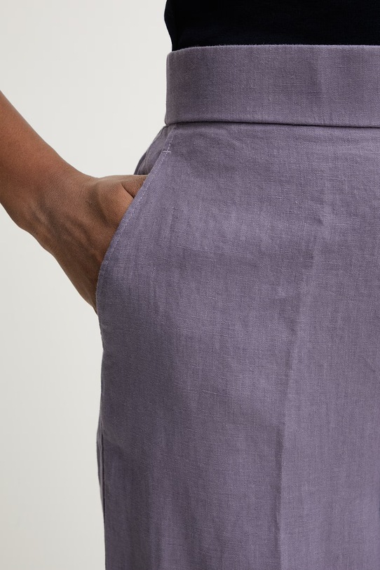 United Colors of Benetton spodnie damskie lniane różowy 4AGHDF08K