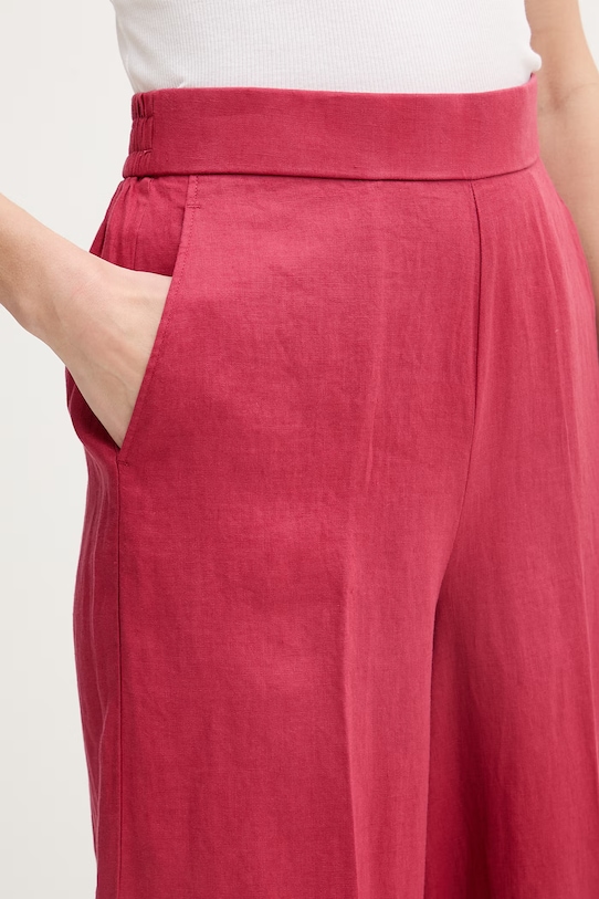 United Colors of Benetton Παντελόνι γυναικείο λινό κόκκινο 4AGHDF08K
