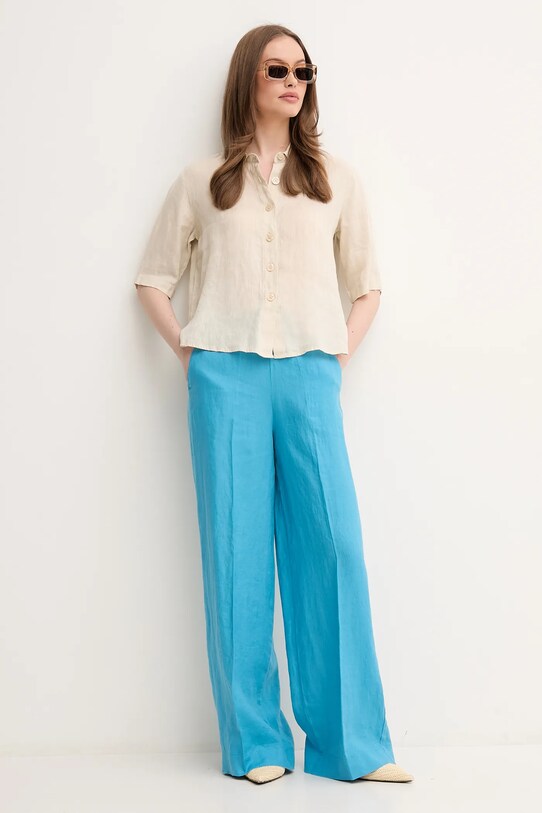 United Colors of Benetton pantaloni din in 4AGHDF08K albastru SS25