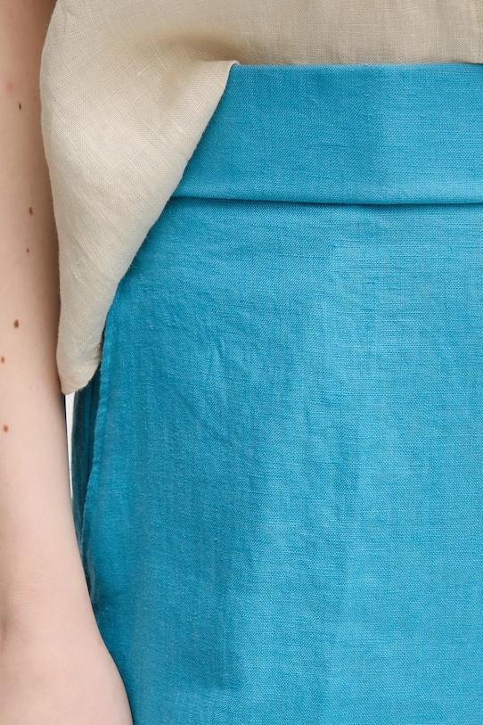 Льняні штани United Colors of Benetton блакитний 4AGHDF08K