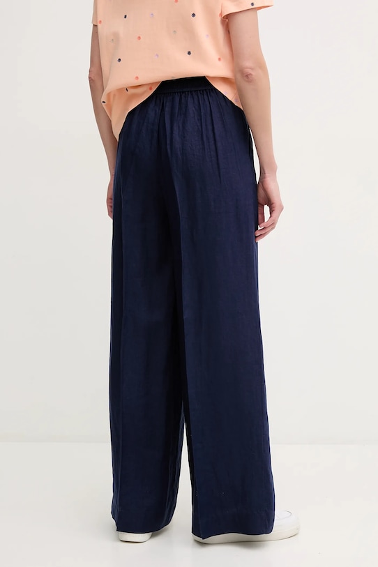 Odzież United Colors of Benetton spodnie lniane 4AGHDF08K granatowy