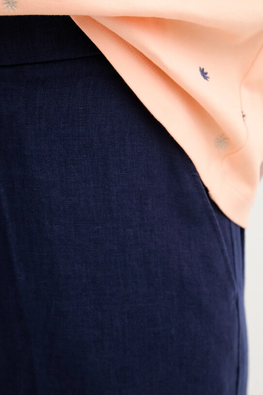 United Colors of Benetton pantaloni in lino blu navy 4AGHDF08K