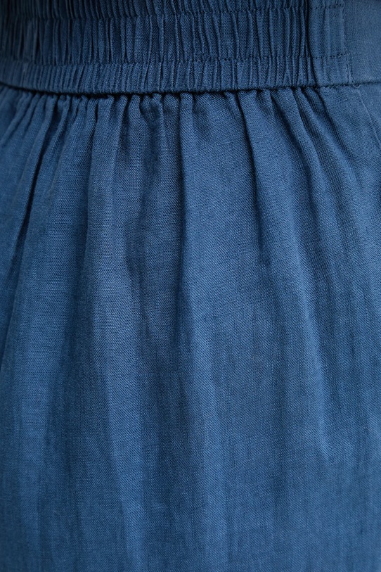 United Colors of Benetton spodnie lniane granatowy 4AGHDF08K
