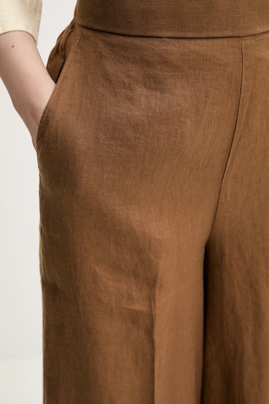 Льняные брюки United Colors of Benetton коричневый 4AGHDF08K