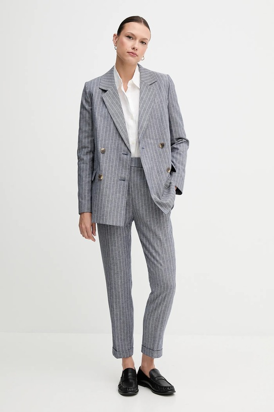 United Colors of Benetton nadrág vászonkeverékből 49KBDF090 kék SS25