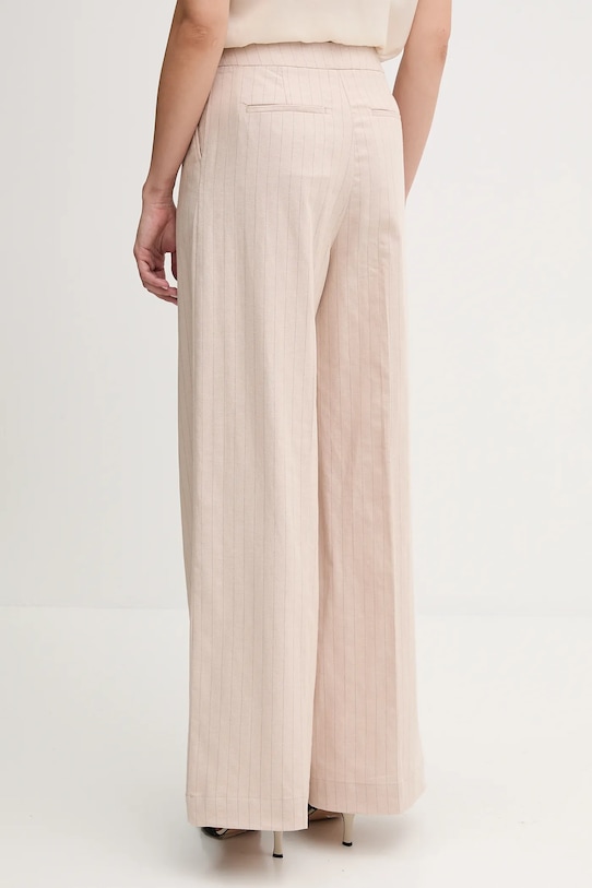 Odzież United Colors of Benetton spodnie z domieszką lnu 49KBDF091 beżowy