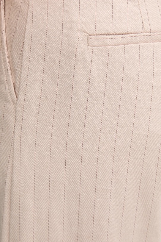 United Colors of Benetton spodnie z domieszką lnu beżowy 49KBDF091